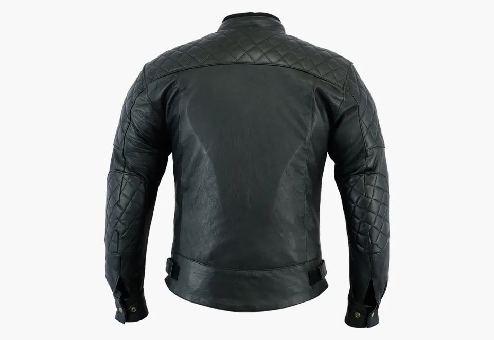 BGA Baron Motorcycle Naked Leather Jacket Black