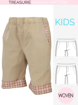 Boys Shorts Sewing Pattern - CUFFED (P303)