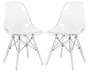 Dover Molded Side Chair with Acrylic Base, Set of 2