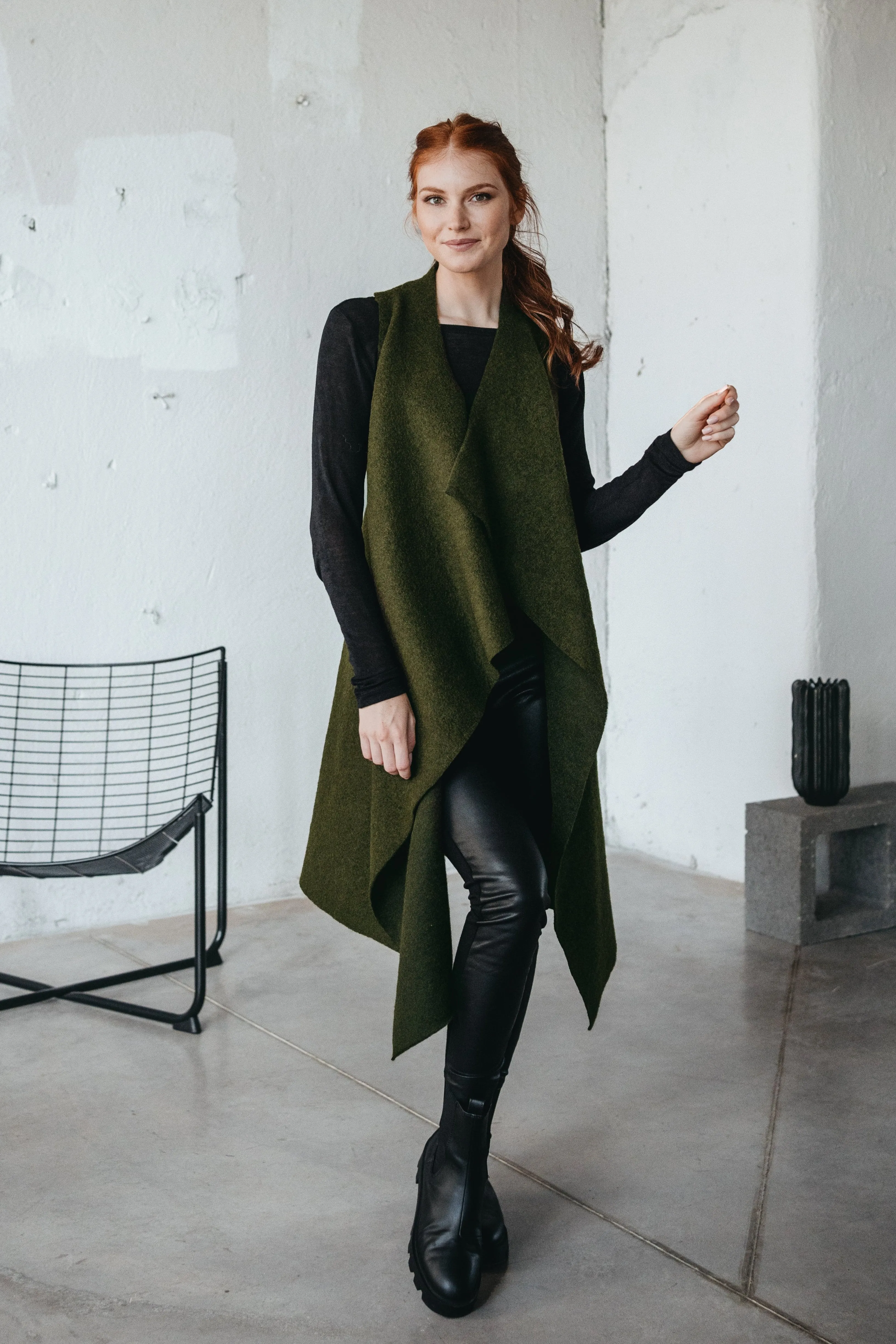 Draped Wool Vest