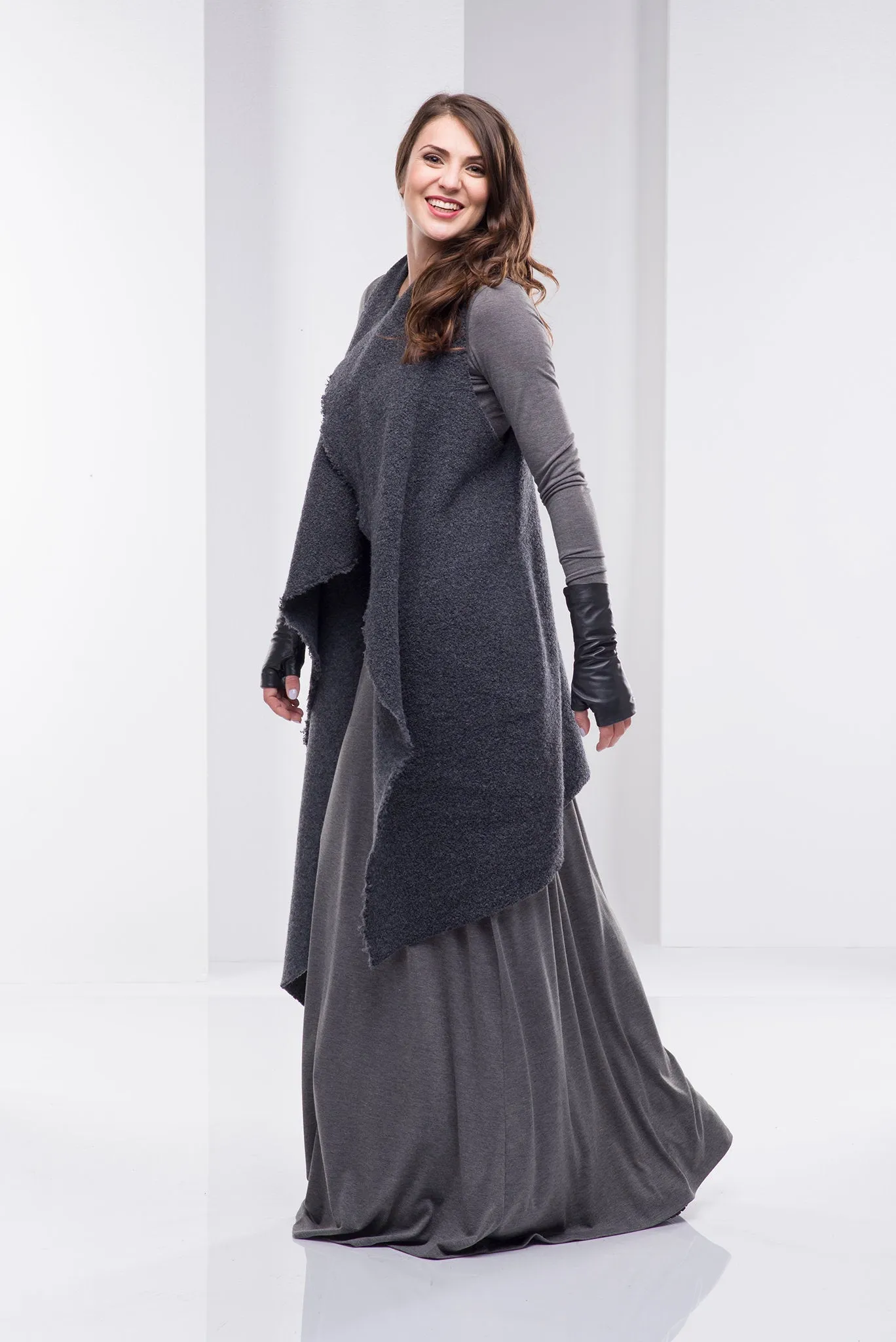 Draped Wool Vest