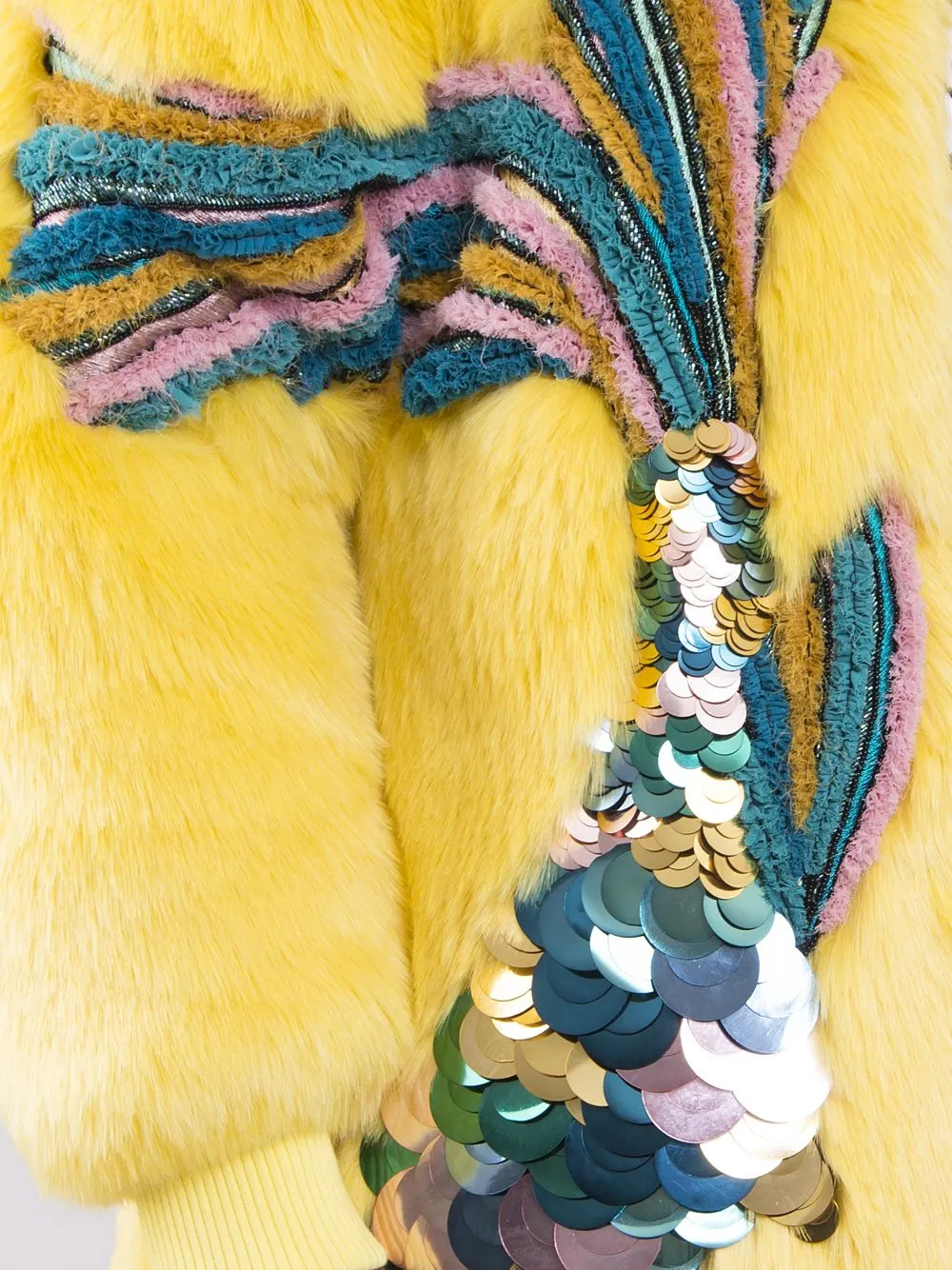 Embellished Faux-Fur Coat