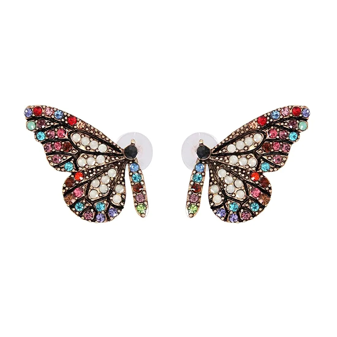 Kairangi Earrings For Women Multicolor Butterfly Designed Stud Drop Earrings For Women and Girls