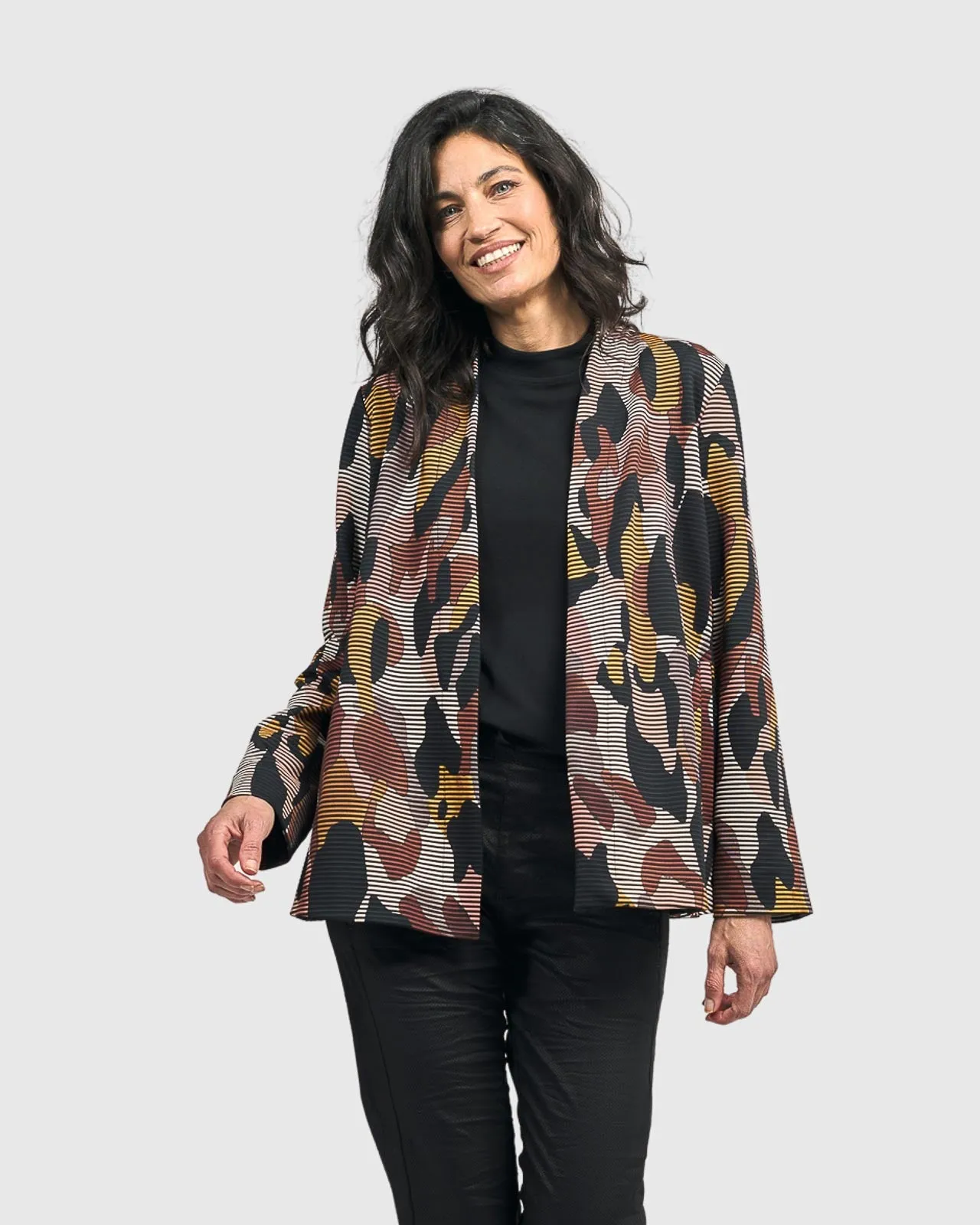 Open Front Swing Jacket, Terra