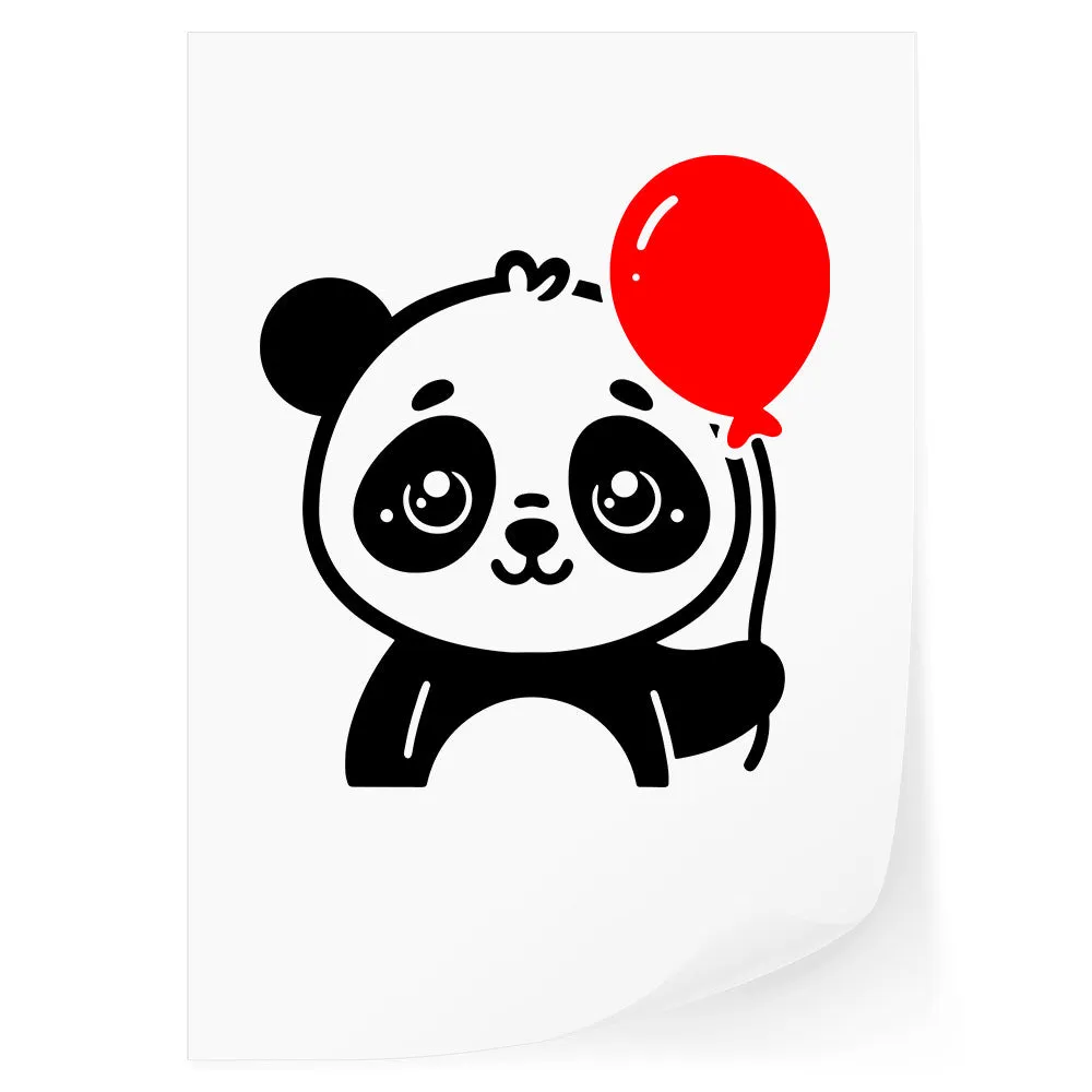 Panda with Balloon DTF Transfer