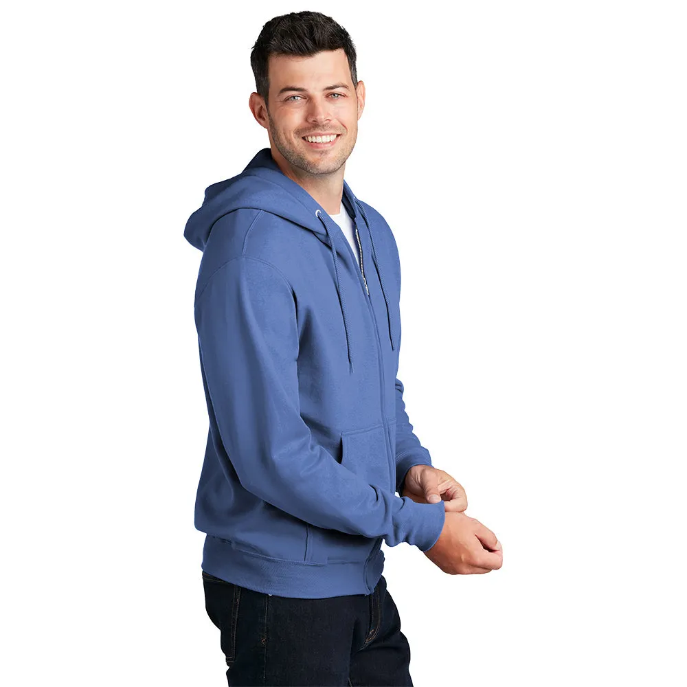 Port & Company® Core Fleece Full-Zip Hooded Sweatshirt - Carolina Blue