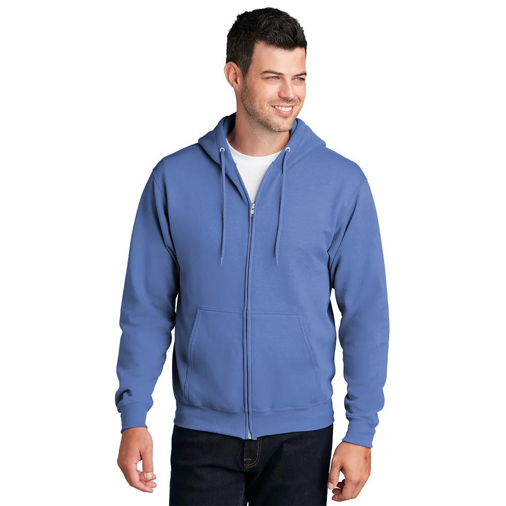 Port & Company® Core Fleece Full-Zip Hooded Sweatshirt - Carolina Blue