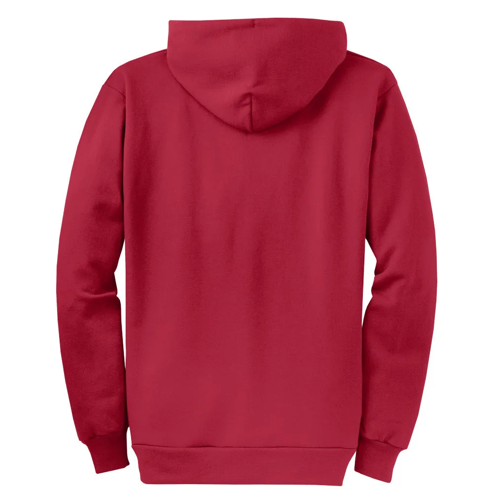 Port & Company® Core Fleece Full-Zip Hooded Sweatshirt - Red