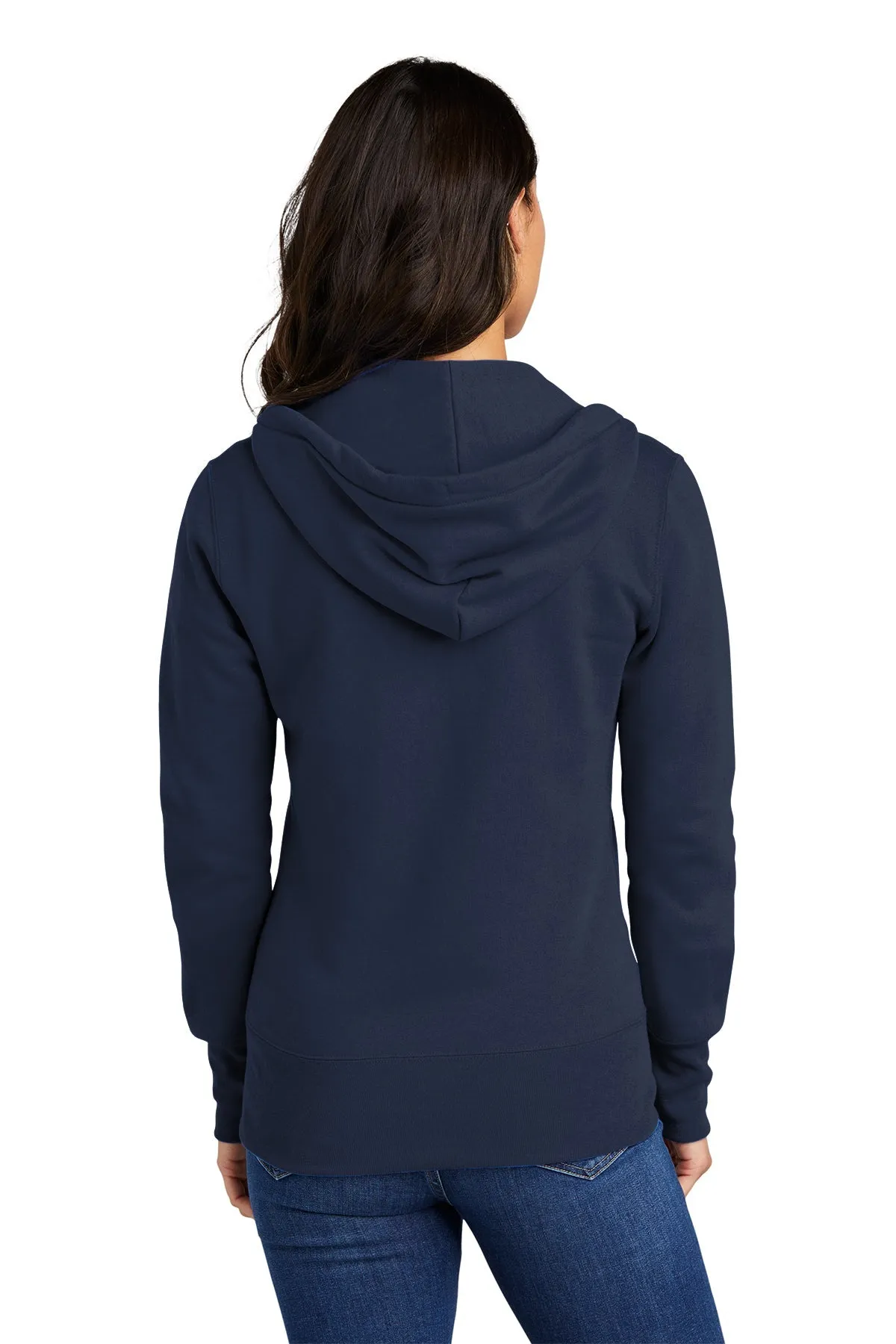 Port & Company Ladies Core Fleece Customized Zip Hoodies, Navy