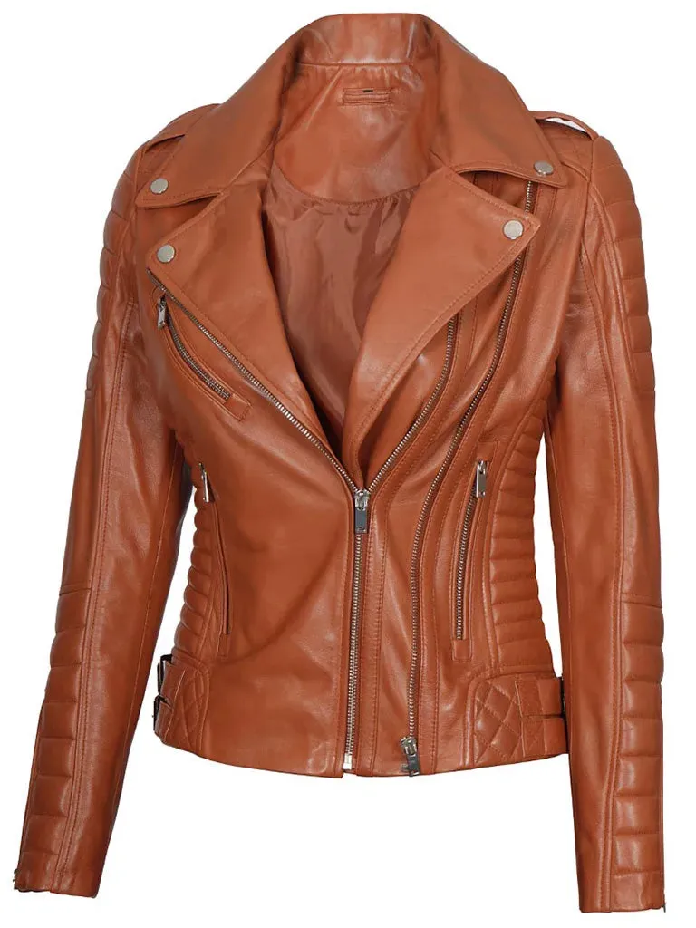 Quilted Brown Leather jacket