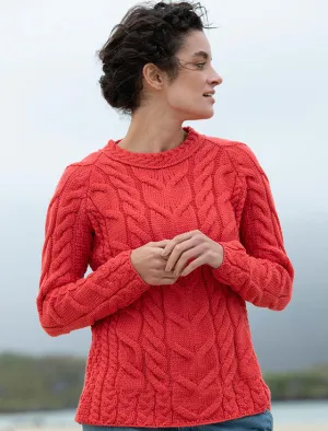 Raglan Pullover Sweater - Coral