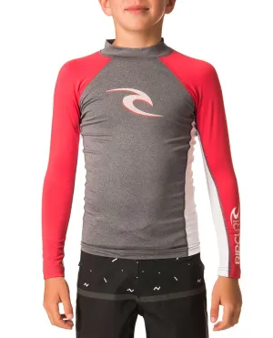 Ripcurl Wave Boys Long Sleeve UV Tee (2018) - Red