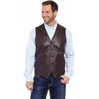 Sidran Cripple Creek Men's Apparel Nappa Button Front Chocolate Vest