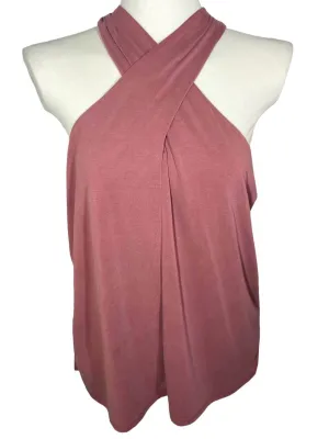 Soft Autumn Dusty Rose Cross Neck Top