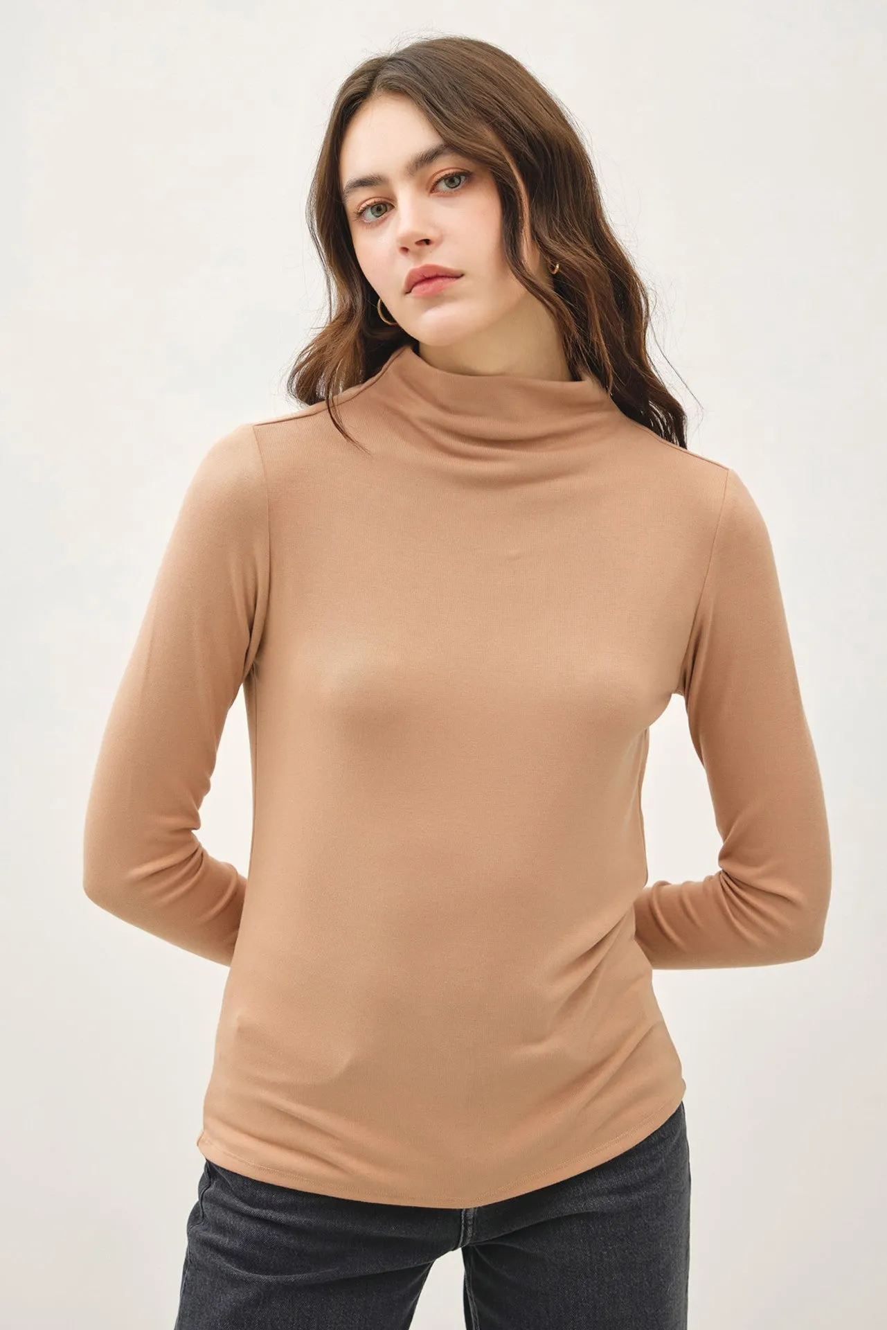 Soft Mockneck Knit Long Sleeve Top - Final Sale