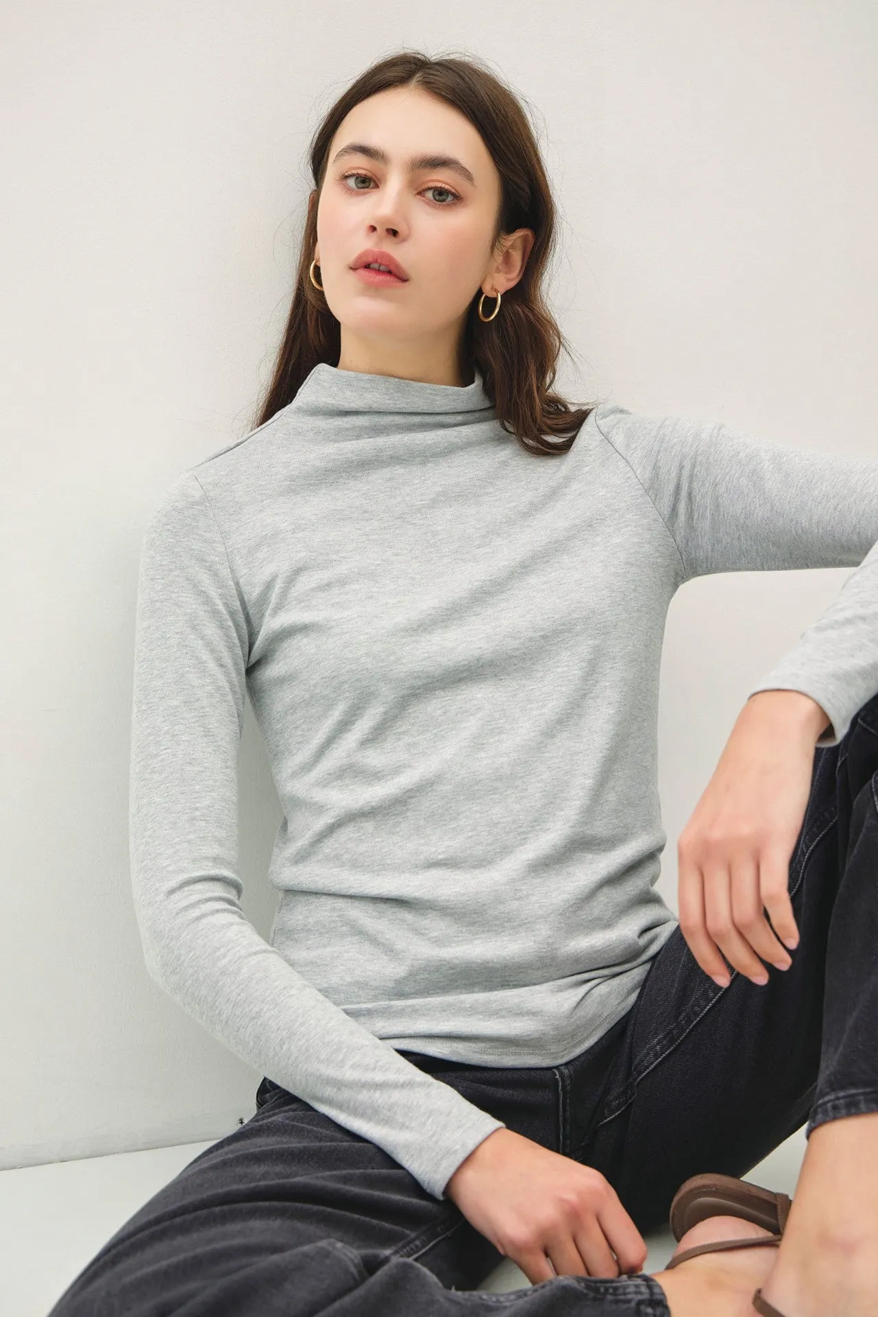 Soft Mockneck Knit Long Sleeve Top - Final Sale