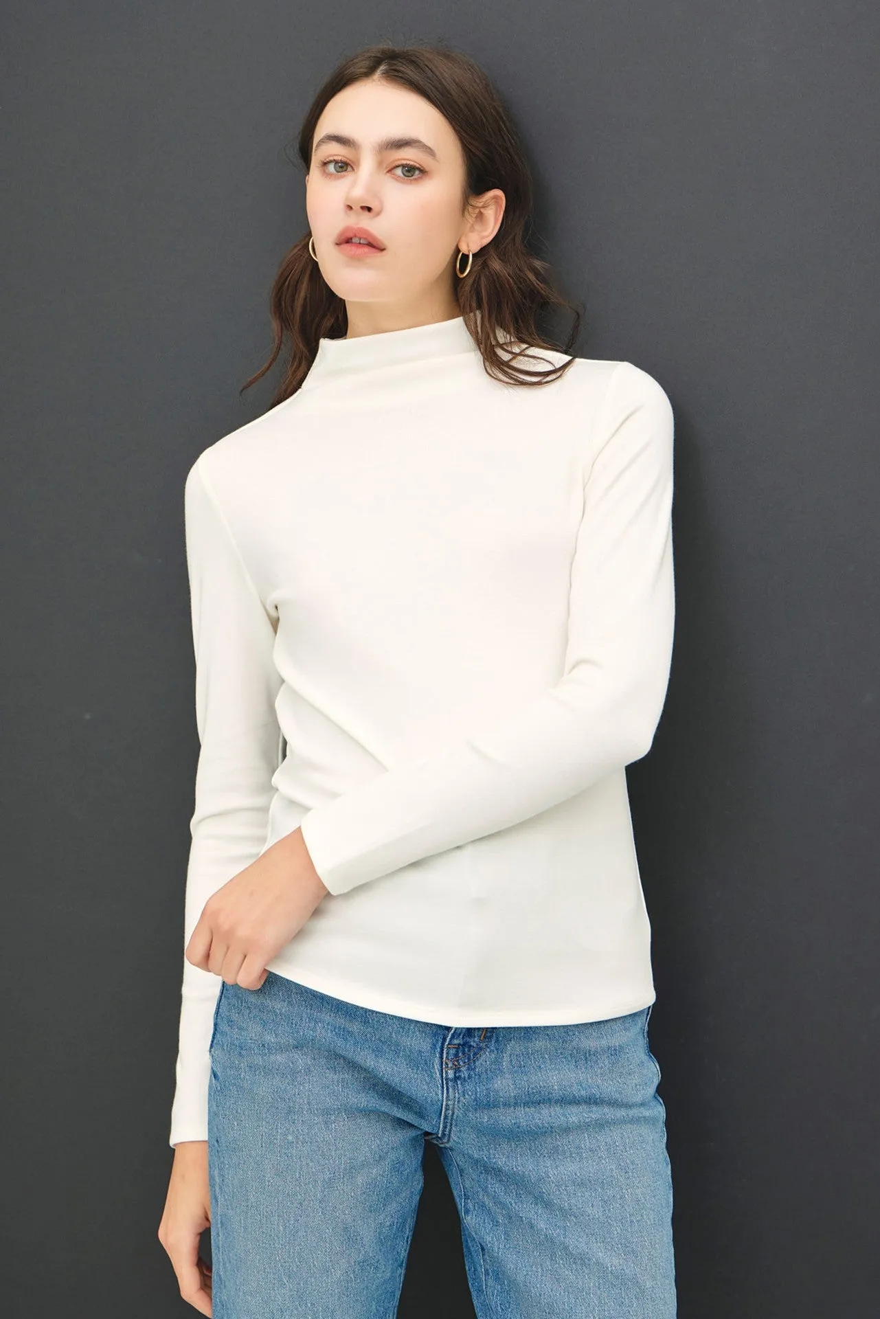 Soft Mockneck Knit Long Sleeve Top - Final Sale