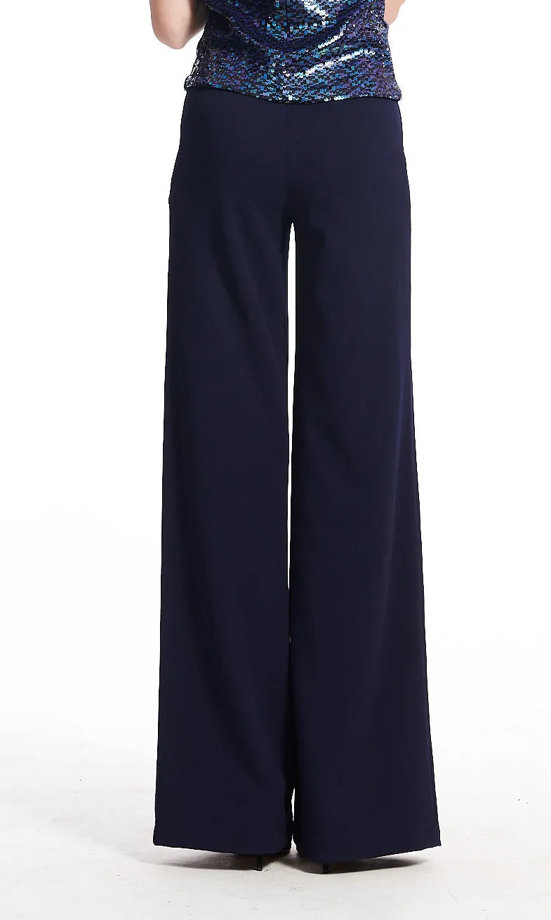 Stretch Crepe Wide Leg Pant