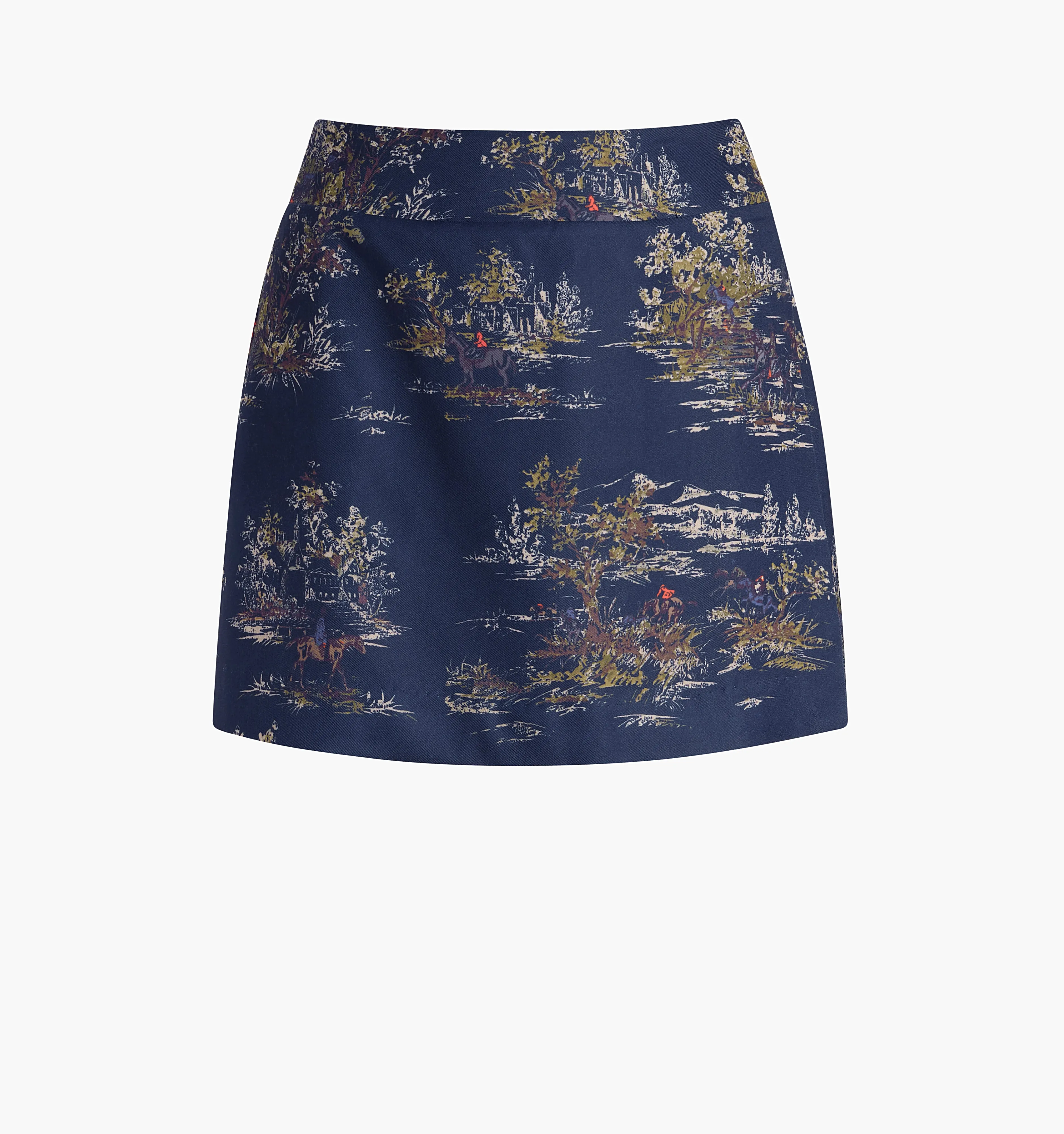 The Tatiana Skirt - Navy Equestrian Toile