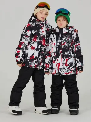 Toddler Floral Printed Ski Suits Best Skiwear for Sports