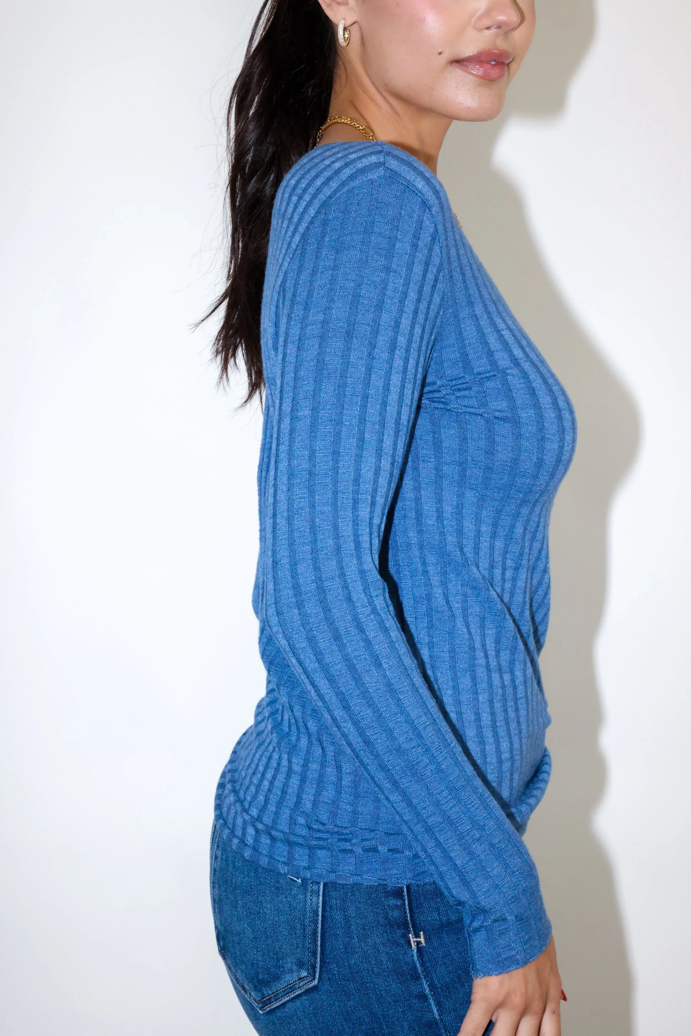 V Neck Long Sleeve Sweater Top