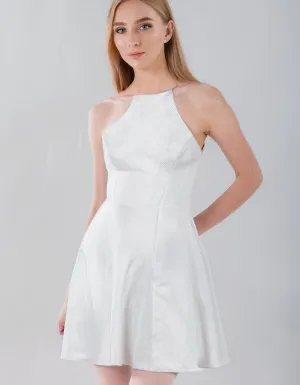 White Fit & Flare A-Line Summer Dress