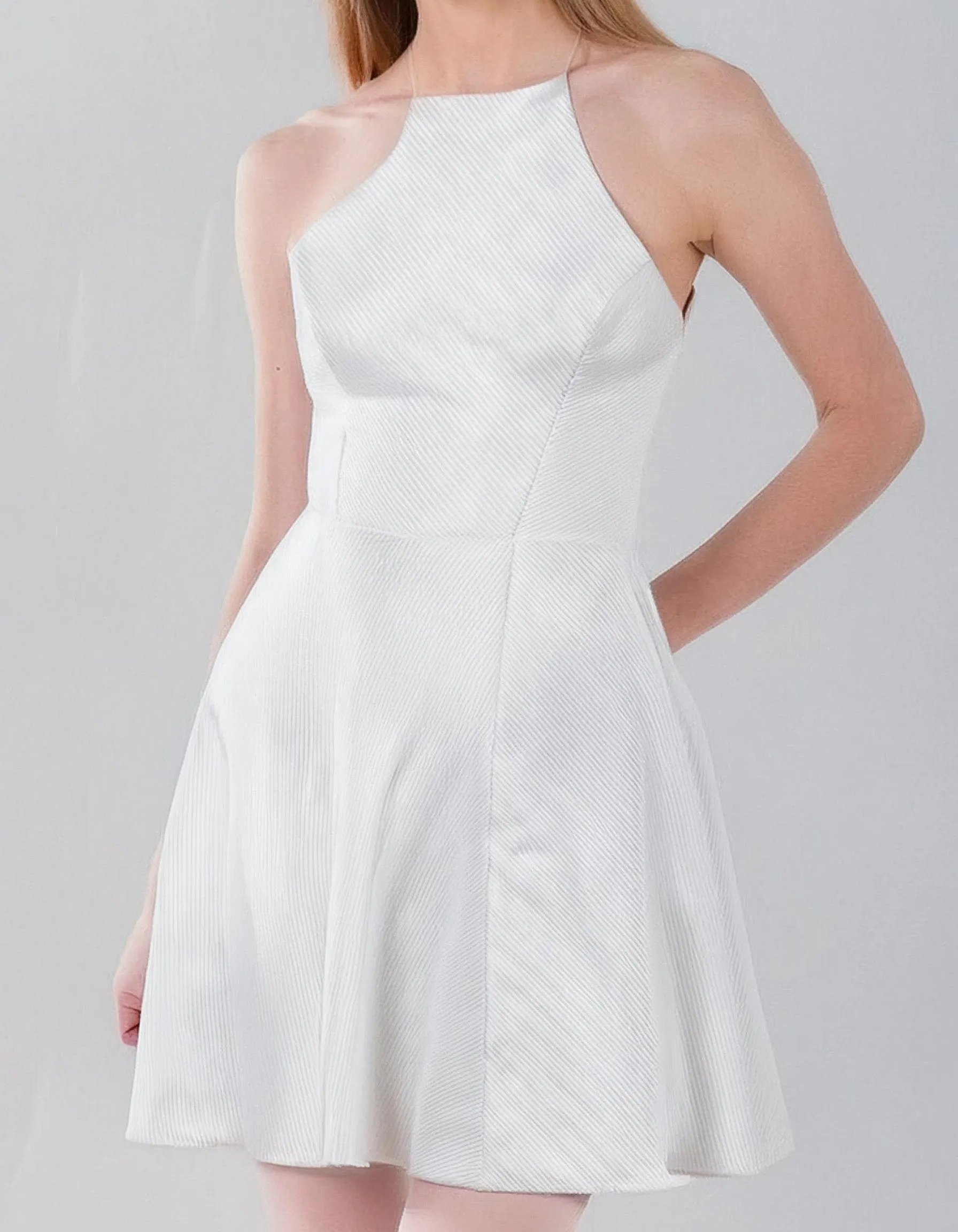 White Fit & Flare A-Line Summer Dress