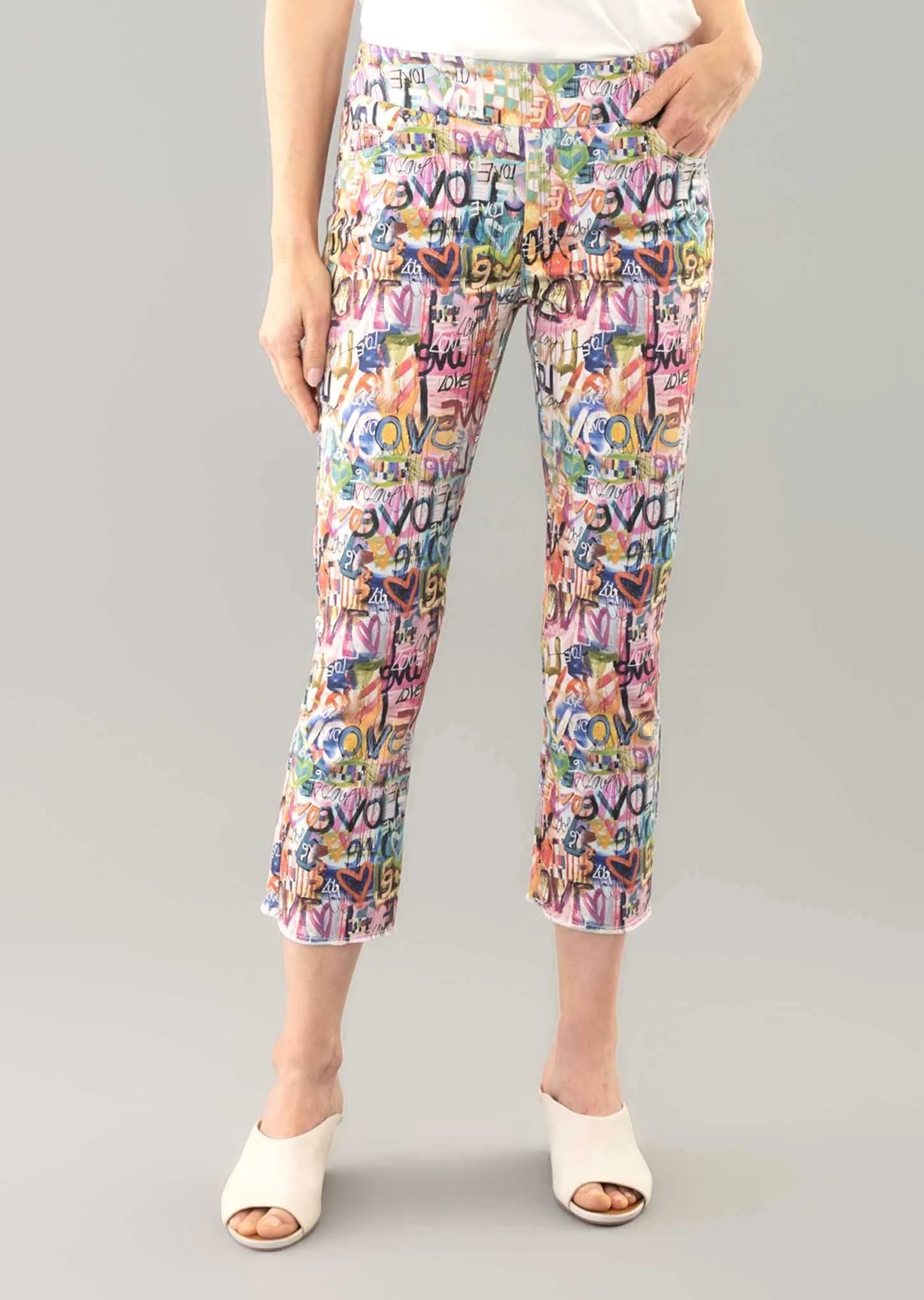 Wynwood Print 25'' Flare Pant W/Raw Hem