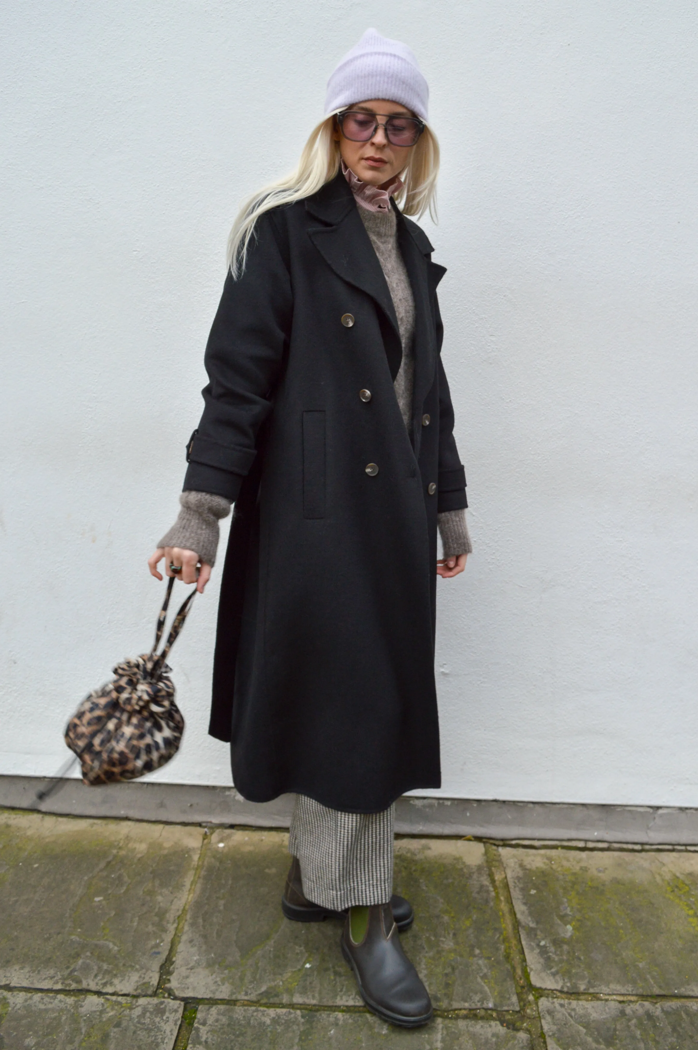 Yerse Handmade Wool Black Coat